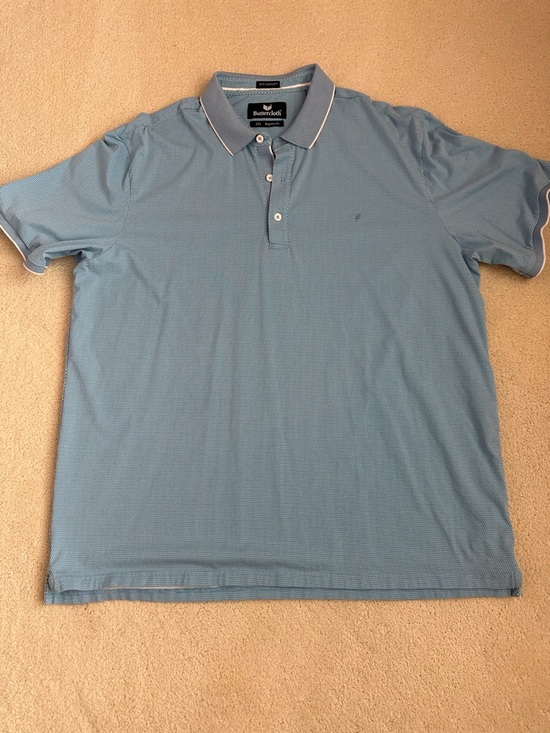 Buttercloth Other - Buttercloth Men’s Sky Blue Polo with White Trim
